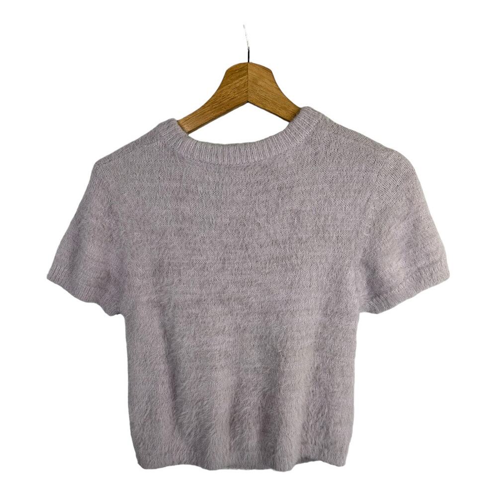 The Ragged Priest Womens size Medium Fluffy Knit Peekaboo Sweater Lilac Purple - Picture 4 of 12